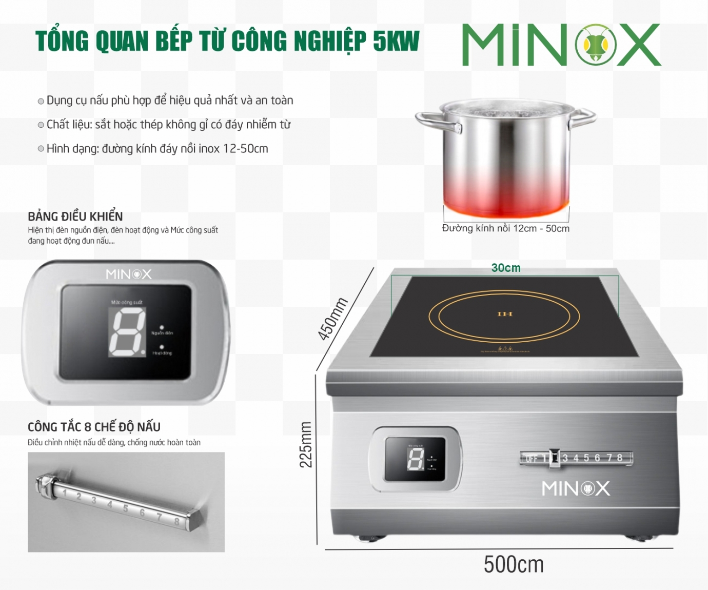 Bếp điện từ 5kw công nghiệp 01