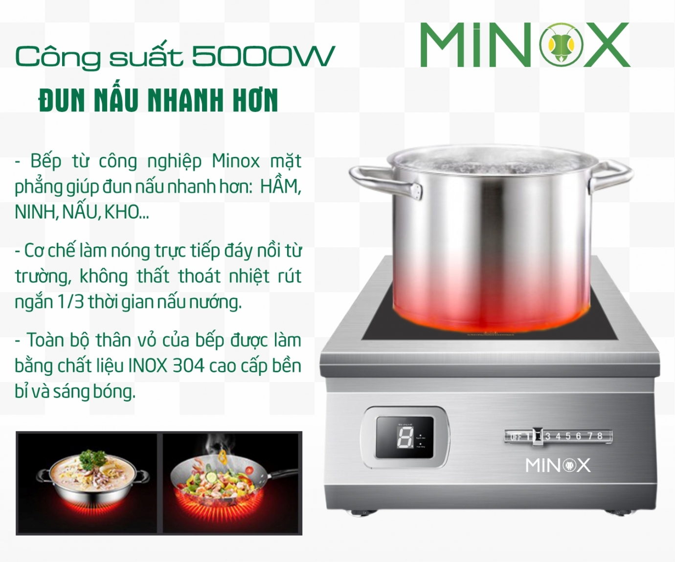 Bếp điện từ 5kw công nghiệp 01