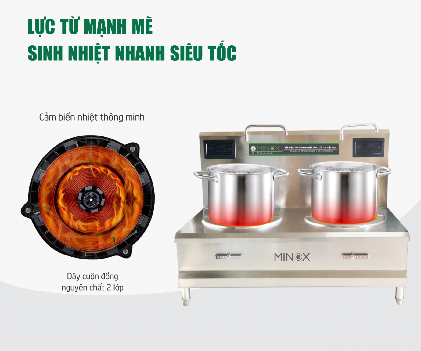 Bếp từ đôi 8kw hầm công nghiệp