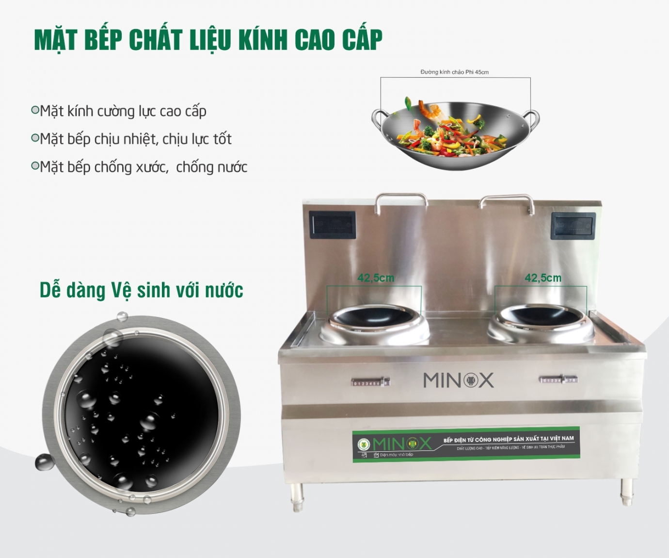 Bếp từ 8kw xào đôi công nghiệp