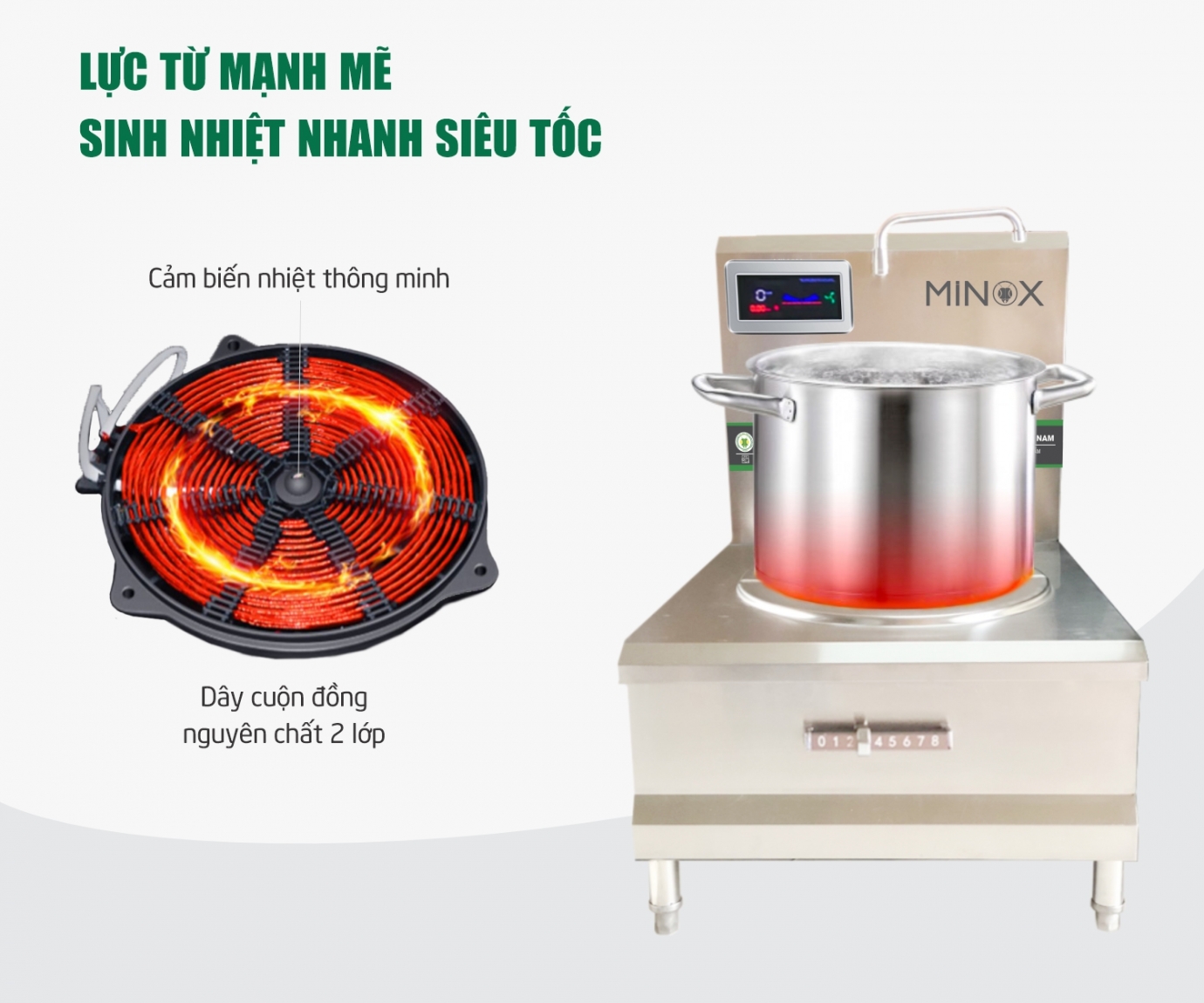 Bếp từ 8kw hầm công nghiệp Minox
