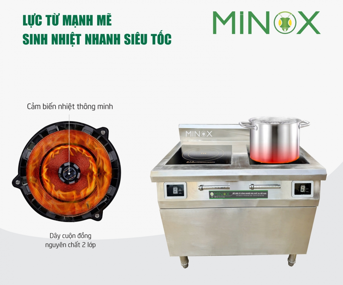 Bếp từ đôi 5kw hầm công nghiệp