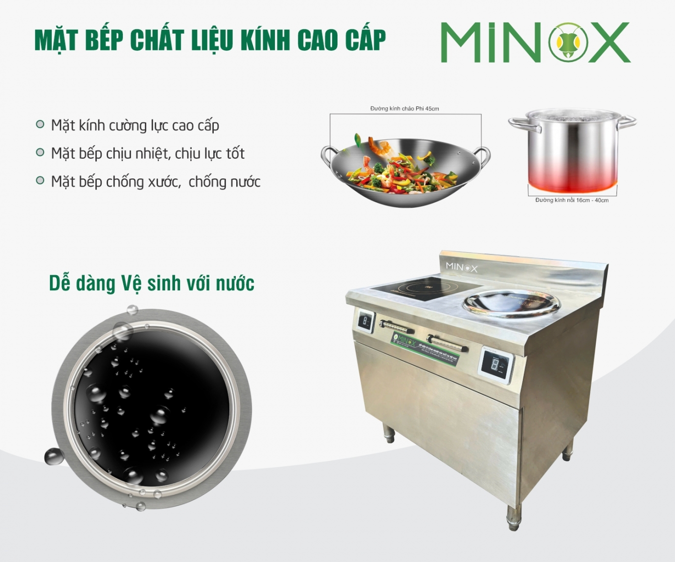Bếp từ đôi 5kw xào hầm công nghiệp