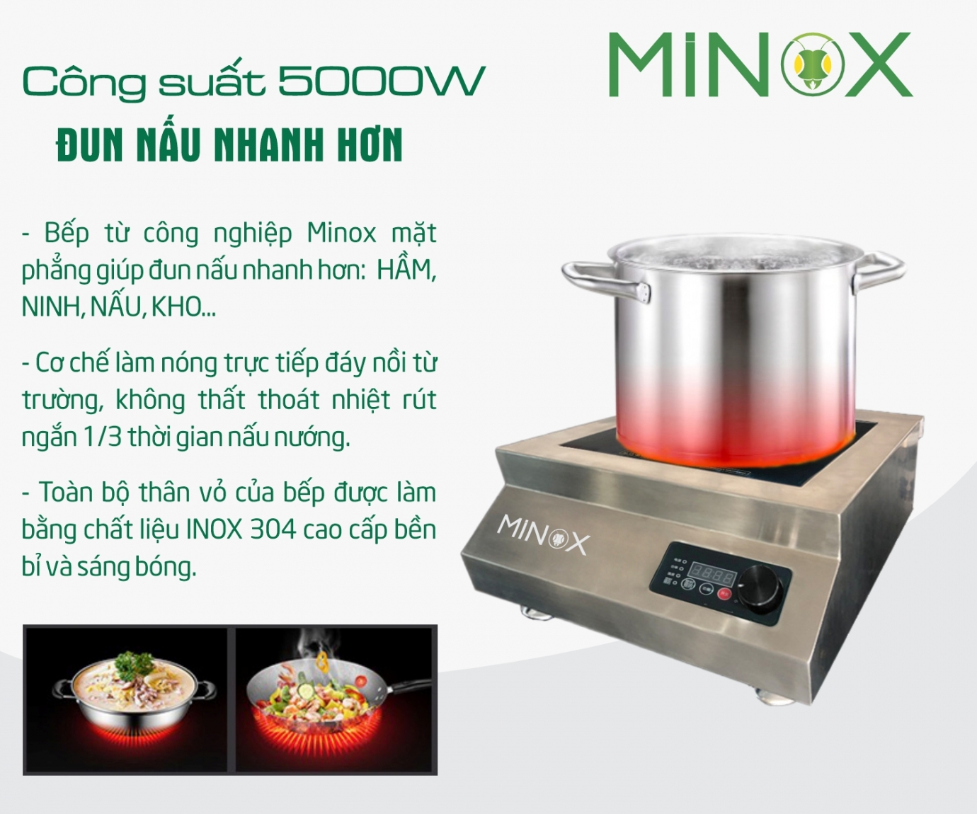 Bếp từ 5kw hầm công nghiệp