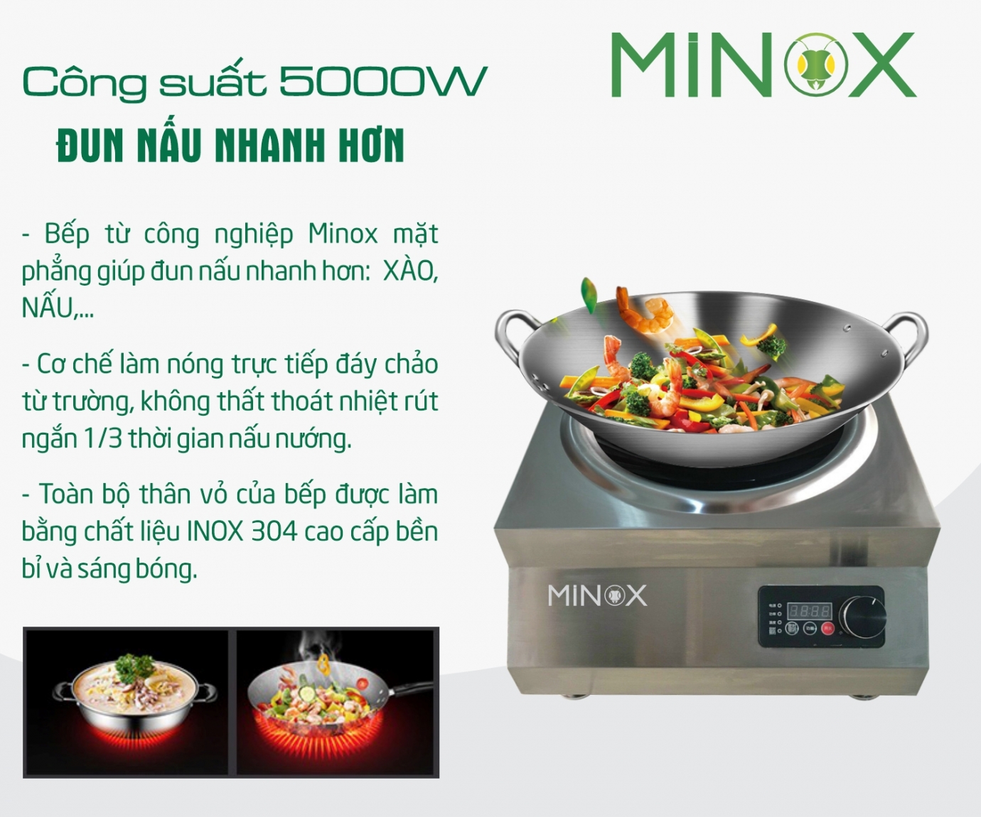 Bếp từ 5kw xào công nghiệp