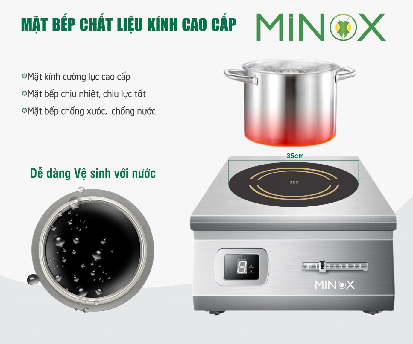 Bếp từ 5kw công nghiệp Minox