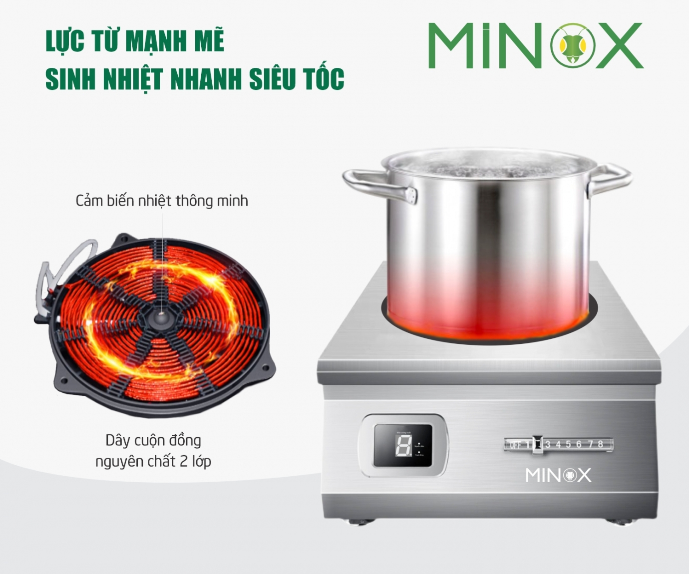 Bếp từ 5kw công nghiệp Minox