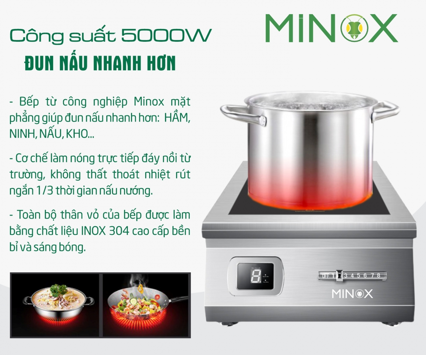 Bếp điện từ 5kw công nghiệp